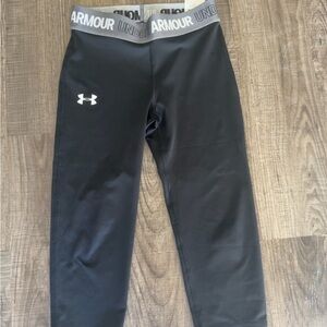 Under Armour HeatGear Leggings Girl's Youth Medium Compression black YMD